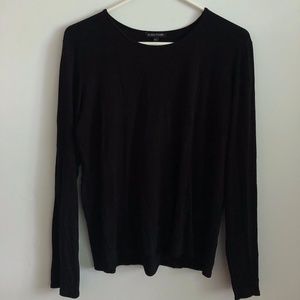 Black Silk Long Sleeve Shirt